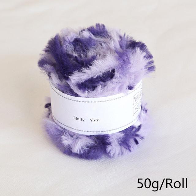 TEMU 1pc Simulated Raccoon Rabbit Fur Mink Knitted Ball, Handmade Diy Soft Long Hair Knitted Ball, Simulated Fur Yarn