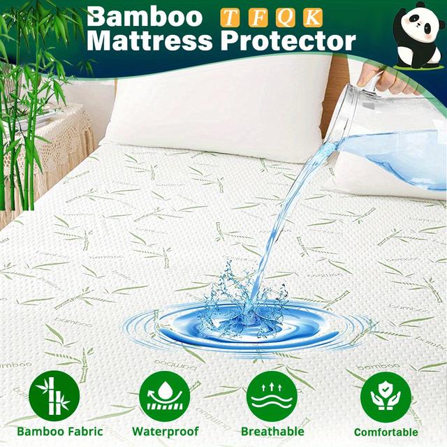 TEMU Protector Waterproof Mattress Cover-deep Pocket Breathable Mattress Cover- Single | Double | Queen | King