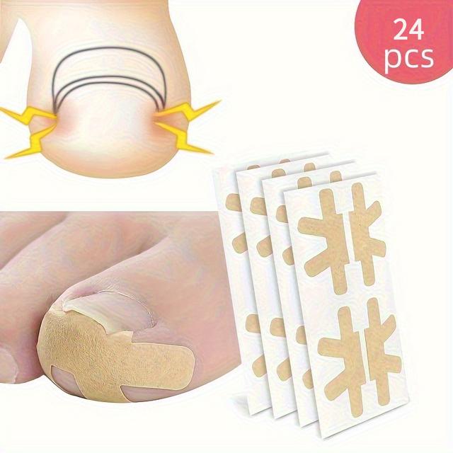 TEMU 24 Parches para Uñas Encarnadas - Herramienta Profesional de Pedicura para Pies, Ideal para Uñas Curvas y Gruesas