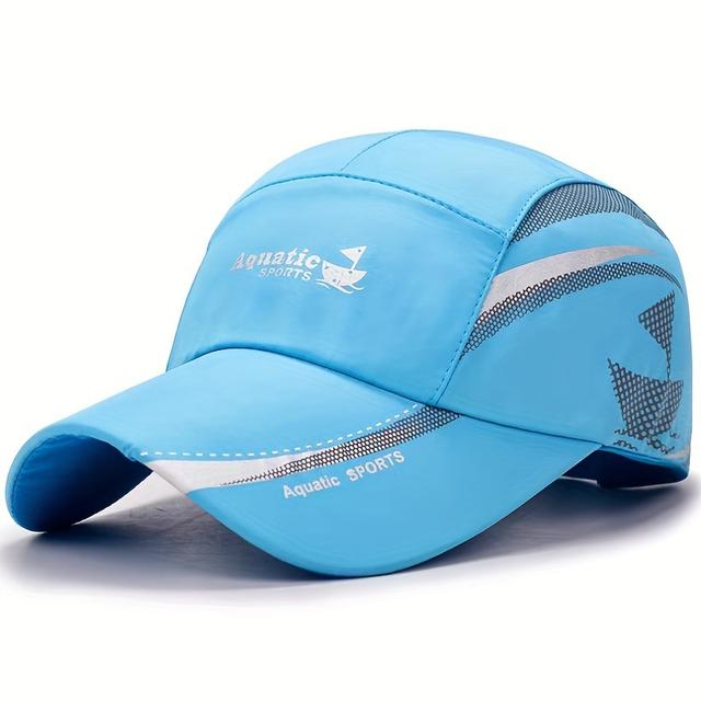 TEMU Adjustable Polyester Sports Baseball With Duckbill, Outdoor Fishing Hat For Men And Women, Breathable Mesh Back, For Outdoor Activities