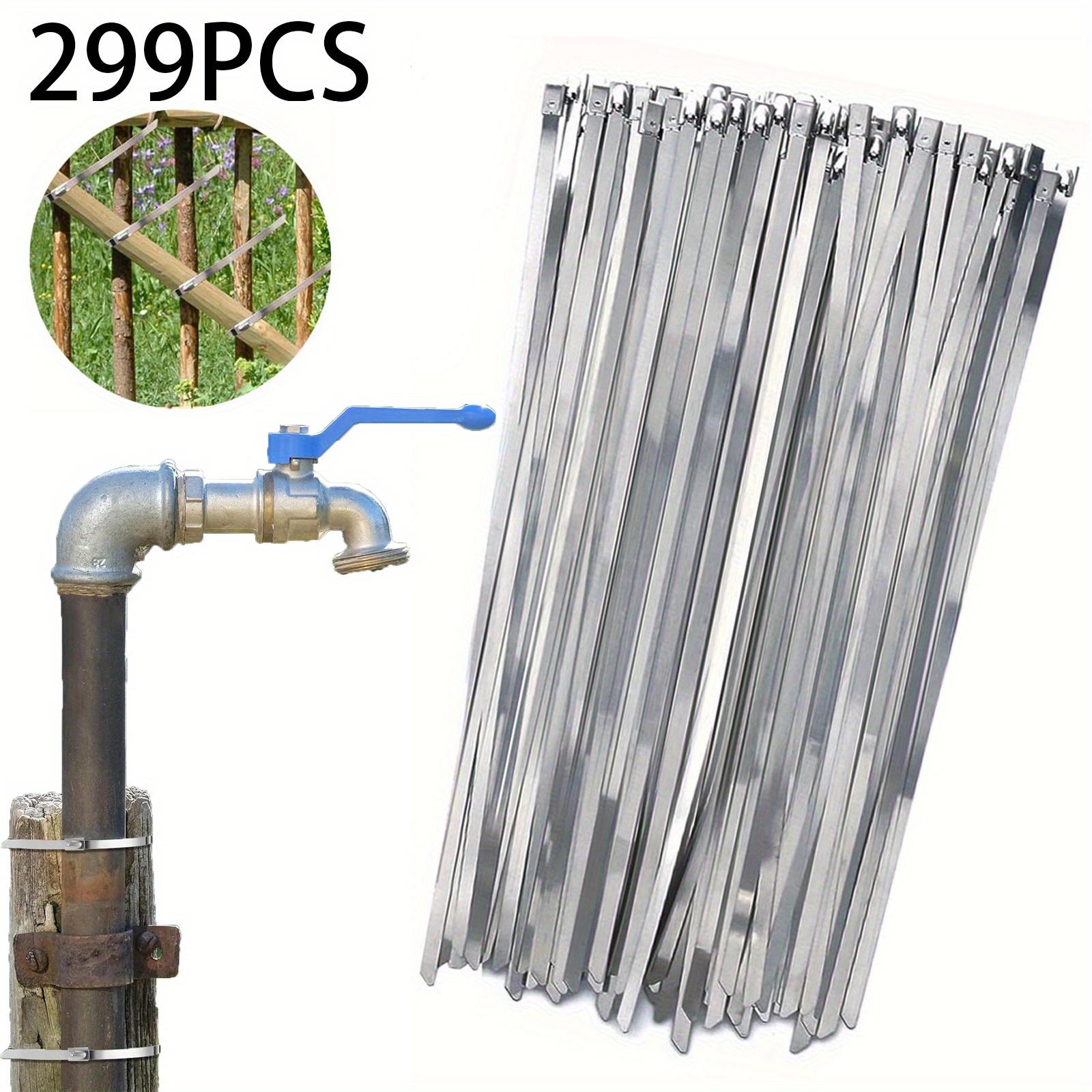 TEMU 299pcs Of Metal Zip Ties, 250mm In Length, Designed For Heavy-duty And Versatile Use. Ideal For Securing Items In Machinery, Farms, Pipes, Roofs, Cables, And For Outdoor Applications