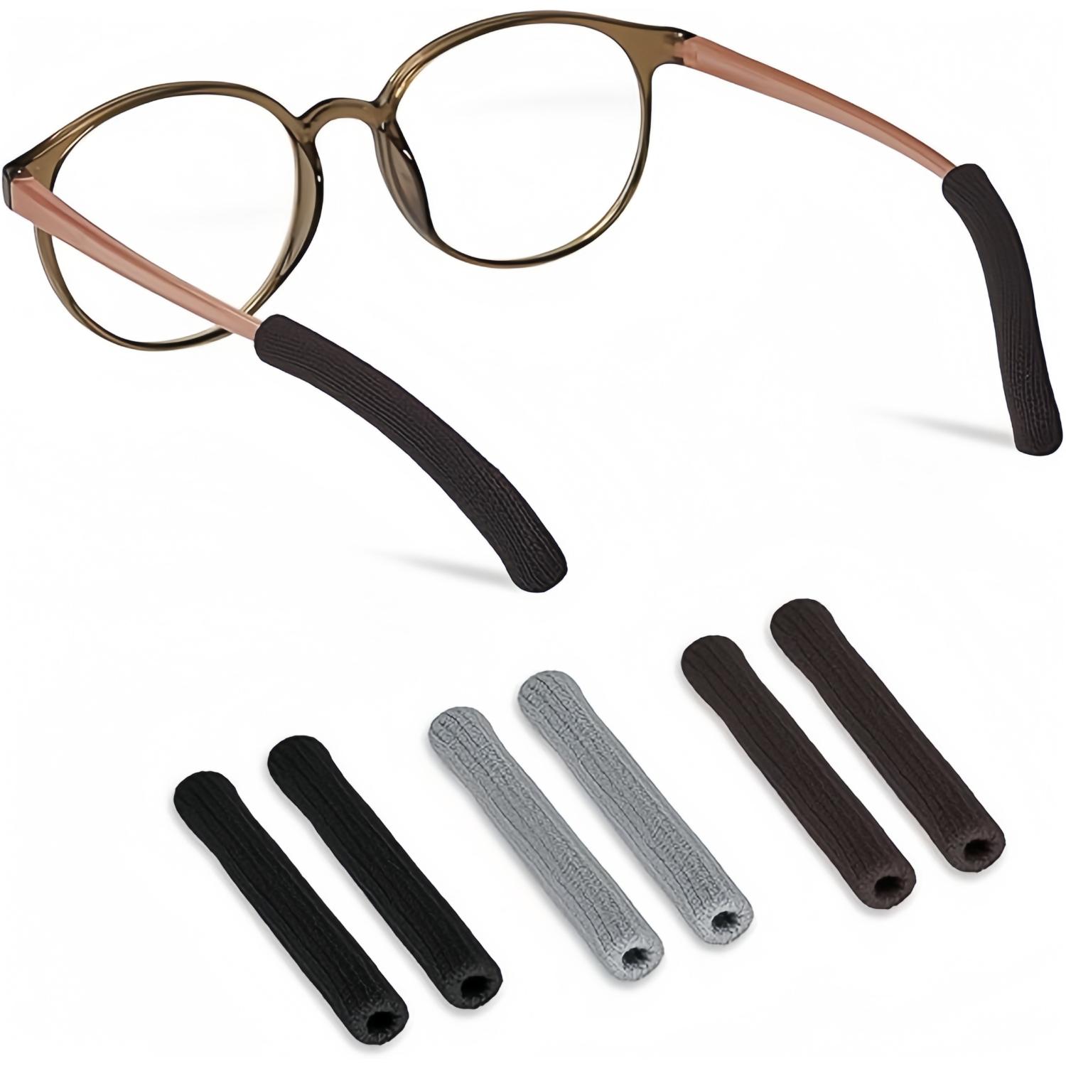 TEMU 3 de pinzas elásticas antideslizantes para gafas con almohadillas cómodas y ganchos - Aptas para la mayoría de gafas, para gimnasio, natación, para moda y para usuarios de gafas