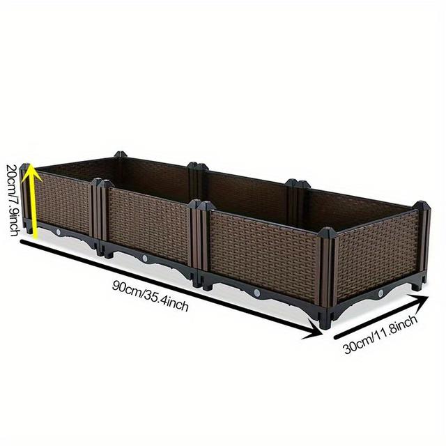 TEMU صندوق زراعة خضروات كبير قابل للفصل، بثلاث طبقات يمكن تفكيكها أو ترتيبها. يتميز بفتحات تصريف ومناسب للاستخدام الداخلي والخارجي، مما يسمح بزراعة الخضروات والزهور والنباتات الأخرى.