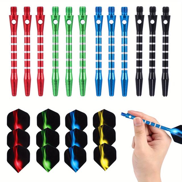 TEMU 24pcs Of Dart Shafts And Flights Set