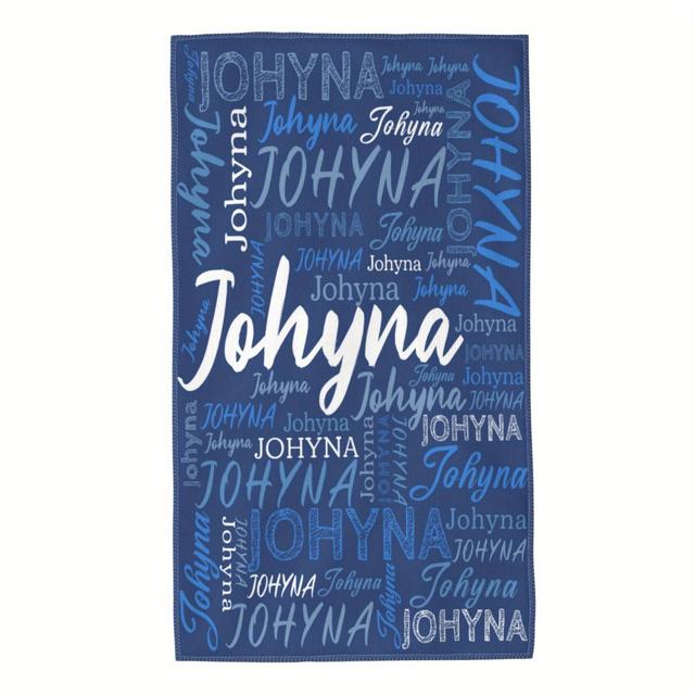TEMU Custom Name Hand Towel - Quick Dry, Soft & Absorbent Polyester, Bathroom & Gym, Personalized Christmas Gift