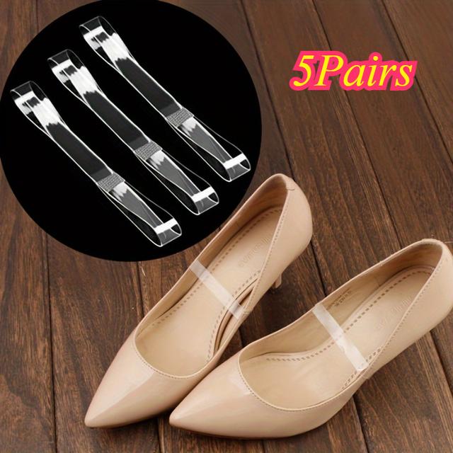 TEMU 5 Pairs Clear Invisible High Heel Shoelaces For Women, Adjustable Elastic Plastic Straps For , For & Style, High Heel Accessories | Durable Shoelaces