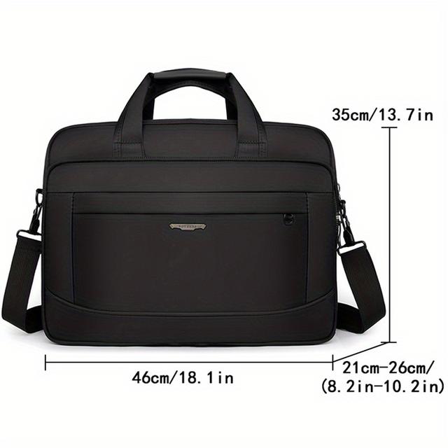 TEMU 16-inch, 17-inch, 18-inch Computer Bag Laptop Bag Briefcase Large Capacity With 5 Compartments, Men's Crossbody Bag