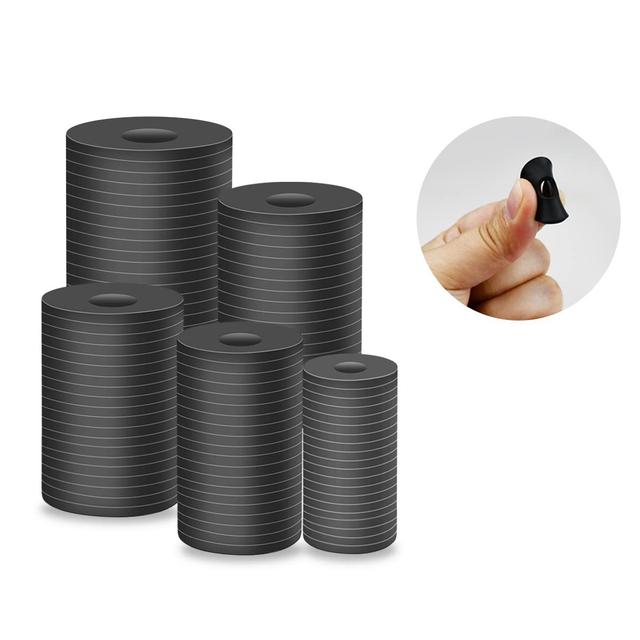 TEMU 100pcs Black Nylon Washer Set - M5 X 10mm, Durable Flat Round Washers For Bolts & Screws, Self-tightening Design, Includes M2-m12 Sizes, Ideal For Diy Projects & Repairs