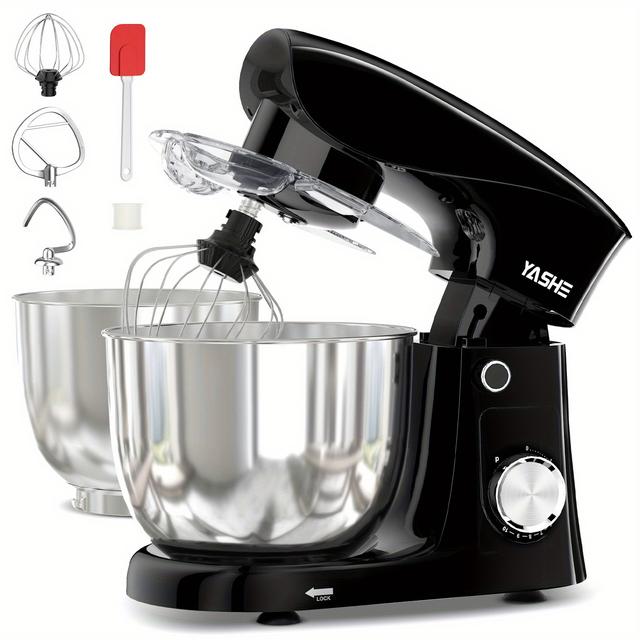 TEMU Standmixer, 4,5+5,5L zwei Edelstahlschüsseln, 10+ Geschwindigkeiten 1500W Kippkopf-Küchenmixer mit Teighaken, Schneebesen & Rührbesen