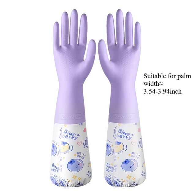 TEMU 튼튼한 고무 가정용 청소 장갑, 세탁 작업을 위한 두꺼운 및 확장형