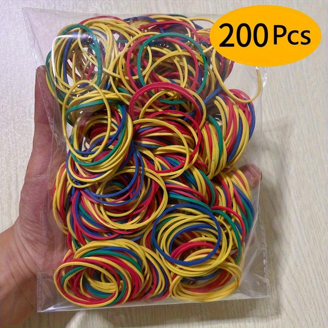 TEMU 200pcs Colorful Elastic Rubber Bands - 38mm Durable & Stretchy Synthetic Bands For Office, School, And Home Organization (assorted Colors), School Essentials, Vibrant Colors, Highquality Material