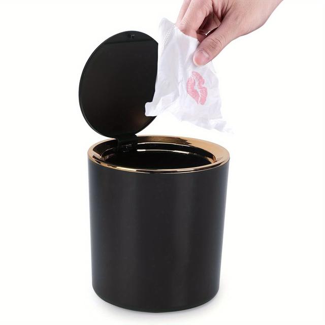 TEMU Desktop Trash Can With A Lid, Mini Size, 2.6 , Suitable For Use , Bathroom, Changing Room, And Kitchen
