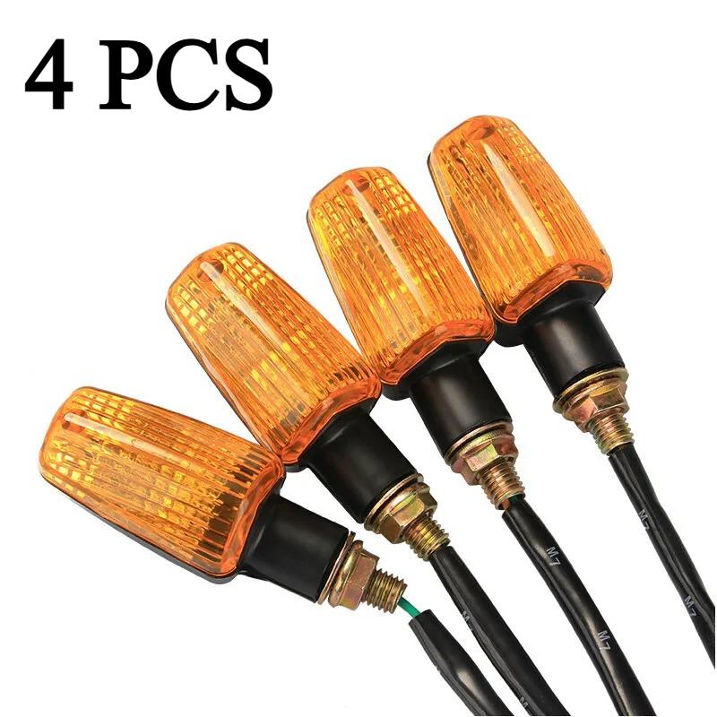 TEMU 4pcs Universal Motorcycle Turn Signal Lamp Turning Indicators Light Blinkers Signal Amber Bike Motorcycle Additions 12v