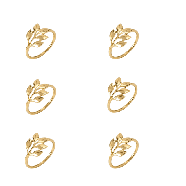 TEMU [Eleganckie Obrączki do Serwetek] 6 szt. Eleganckie Złote Obrączki do Serwetek | Trwały Stop Cynku, Odporny na Ciepło i Zimno z Gładkimi Krawędziami na Wesela, Przyjęcia i Specjalne Okazje