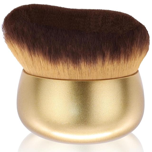 TEMU Extra Large Body Makeup Brush For Self Tanner, Leg Makeup &bronzer Blend, 75mm Wide-headed Kabuki Brush Provides More & Pretty Application, Sunscreen Face&back Makeup Brush, Use-matte Golden