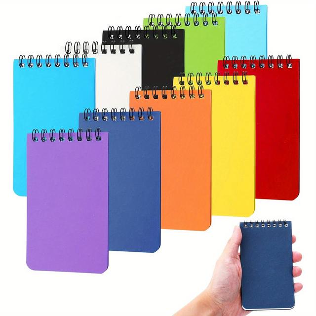 TEMU 10pcs Colorful Mini Spiral Notebooks - Pocket-sized, Lined Pages, Assortment, Ideal For School & Office Supplies, Cute Notebook