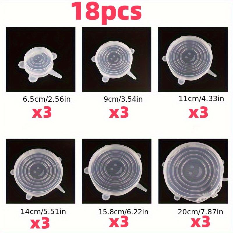 TEMU Of 6/12/18 Stretchable Silicone Bowl Covers, Sealable Plastic Wrap For Refrigerator And Microwave, Ideal For Preserving Fruits Like Watermelon