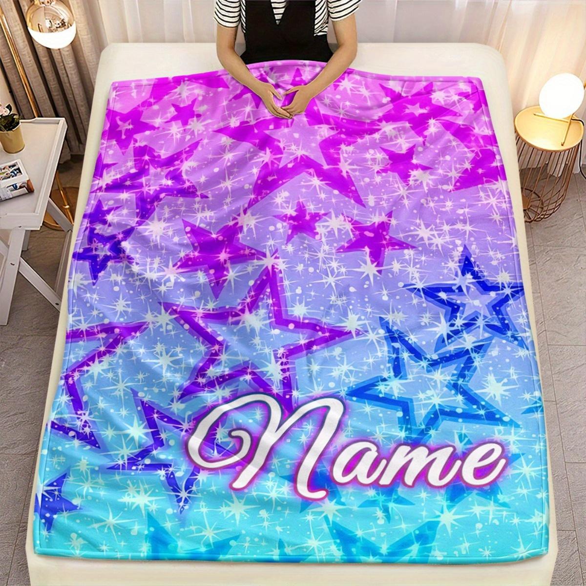 TEMU 1 Custom Name Patterned Blanket - A Lightweight Bedding Option Sofas, Beds, Travel, Camping, Living Rooms, Offices, Chairs, And Beds - Made From Soft, Warm Fabric With Digital Printing