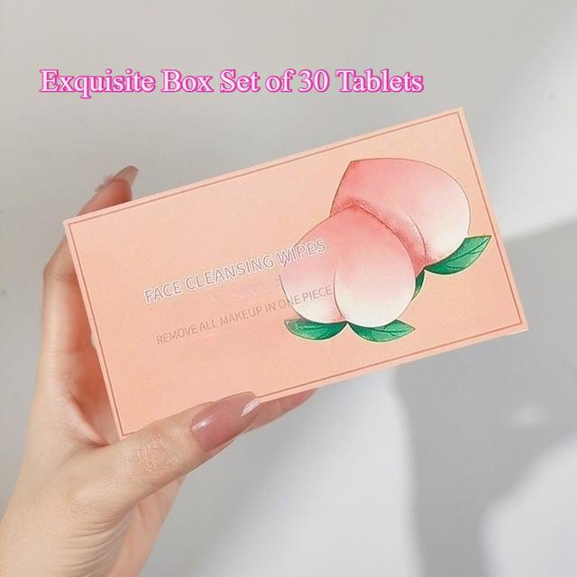 TEMU 30 مناديل مزيلة للمكياج برائحة الخوخ - لطيفة وغير مهيجة، مثالية للسفر والهدايا اليومية للنساء