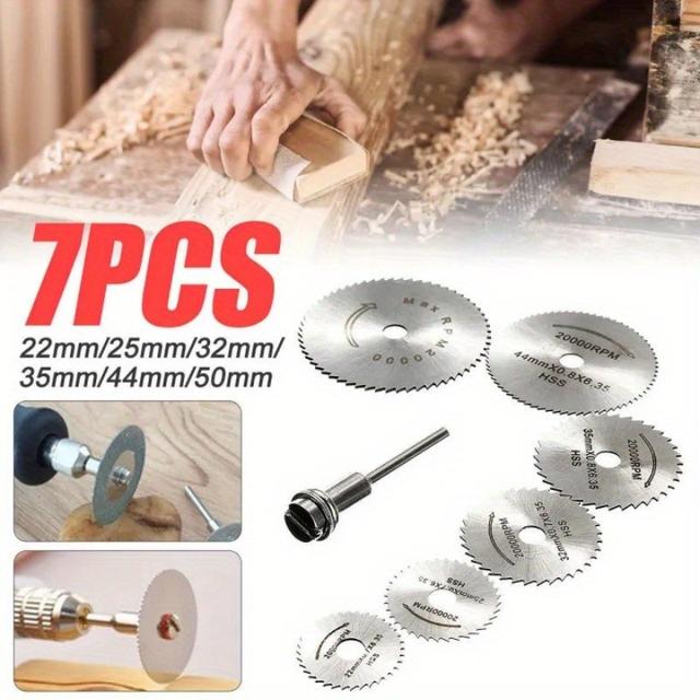 TEMU 7pcs High Saw Metal Cutter Power Tool Wood Cutting Discs Rotary Tool Electric Mill Bilah Gergaji Keluli