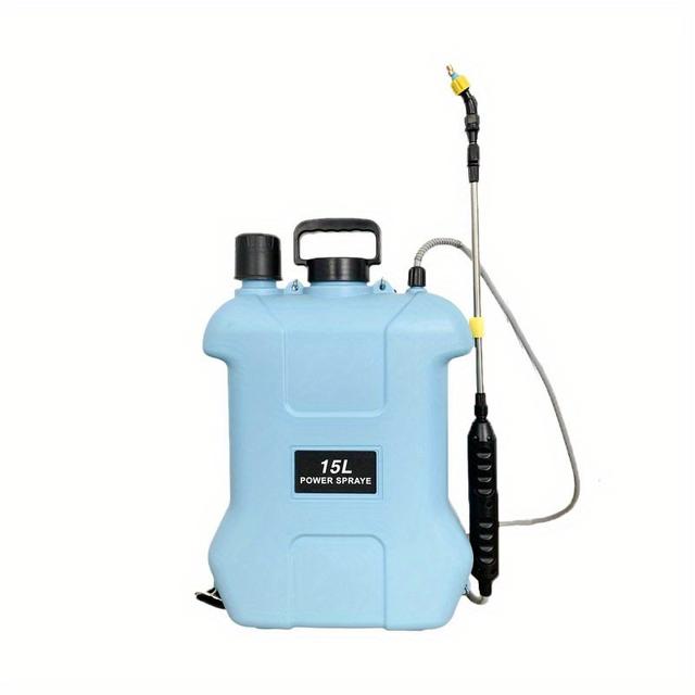 TEMU 2025 신제품 1개 어깨형 3.96갤런 전동 정원 도구, USB 충전 리튬 배터리 포함, 물주기 및 비료 주입, 애완동물 목욕용 조절 가능한 노즐과 텔레스코픽 폴