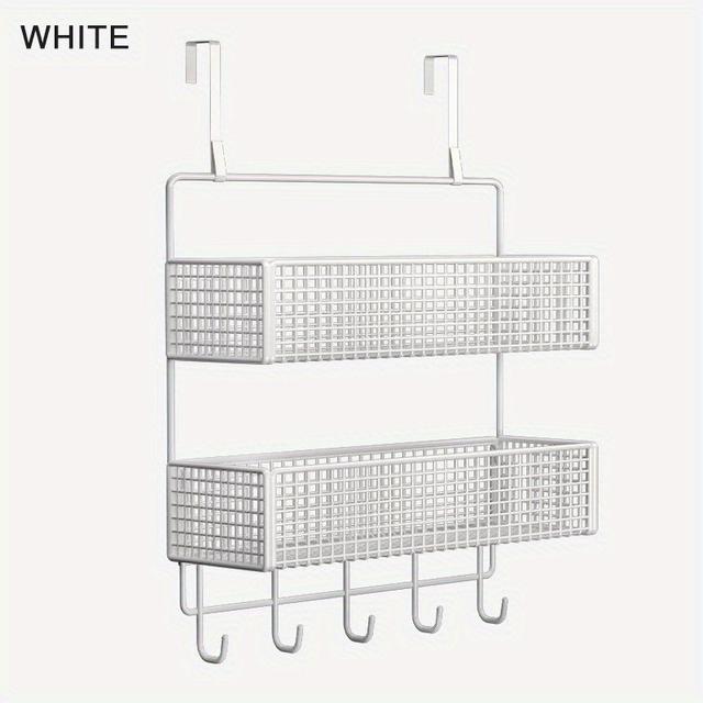 TEMU -install Over-the- Storage Rack - , No-drill Metal Organizer For