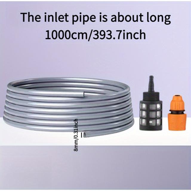 TEMU 196.85/393.7 인치 자동차 세차 총 장기 물 입구 호스 세트 - 자체 수집 3 인치 직경, 빠른 커넥터 + 필터 스크린, 배터리 필요 없음, 고압 자동차 세차 장비에 적합, 자동차 세차 필수품 | 자체 수집 호스 | 내구성 있는 플라스틱 구조, 자동차 세차 용품
