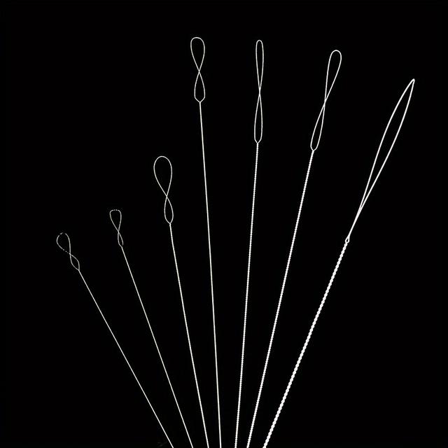 TEMU 7pcs Bead Threading Needle Kit - Ideal For Jewelry Creation, Bracelet Crafting Tools, Features Cable Design