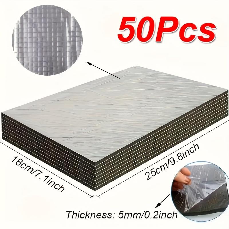 TEMU Patins d'isolation acoustique, avec dos adhésif, pour portes, compartiment moteur et toit, matériau d'isolation acoustique, 50 pièces