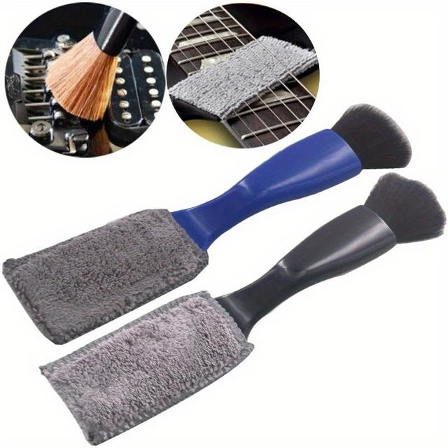 TEMU 2pcs Guitar Care Brush String Fingerboard Cleaning Dust Removal Brush, Double Head Musical Instrument Accessories