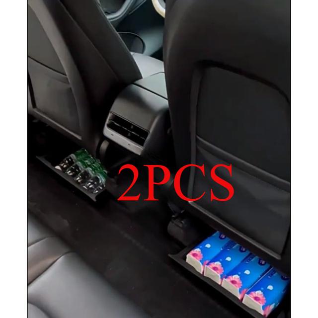 TEMU 2 Stück Sitz-Aufbewahrungsbox, TPE Unter-Sitz-Organizer für Auto, Waschbar & Wasserdicht Versteckte Ablage für -/Rücksitze