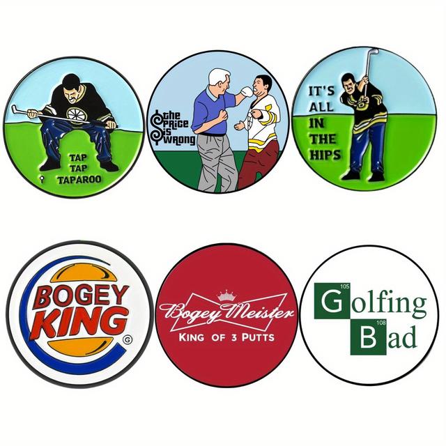 TEMU 6 Funny Happy Gilmore Golf Ball Marker Sets, Golf Accessories For Men Golfers Dad Boyfriend Husband Birthday Retirement Fathers Day