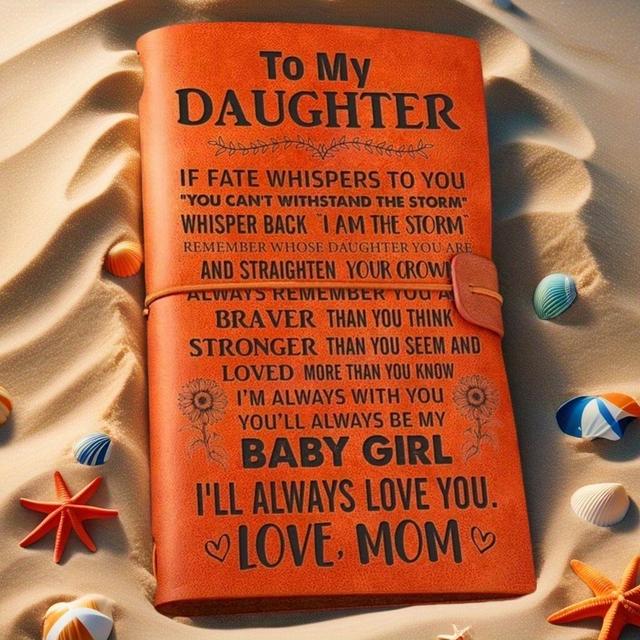 TEMU 1pc Mom To Daughter Journal Notebook, I Will Love You Engraved Vintage Travel Journal, Embossed Writing Journal Gift For Graduation Birthday Christmas