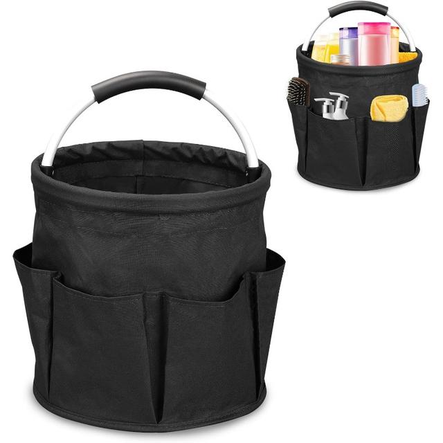 TEMU Panier de nettoyage avec poignée, organisateur de produits de nettoyage, panier de rangement pliable 17L, organisateur de panier de nettoyage, sac seau de nettoyage multiple portable pour ,