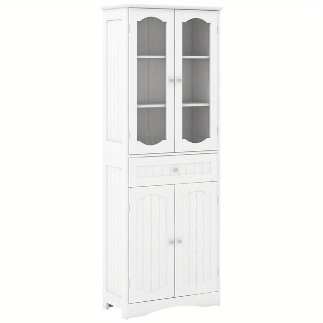 TEMU Costway 160cm High Bathroom Storage Unit Linen Cabinet - White