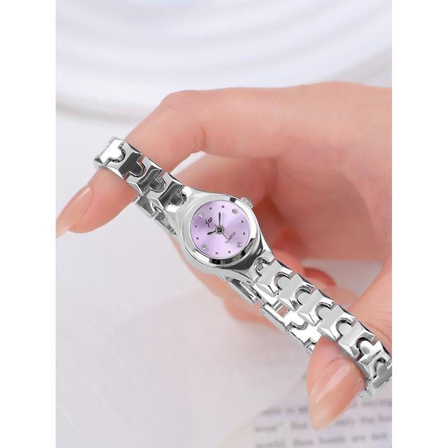 TEMU Reloj de Cuarzo de Esfera Pequeña para Mujer JW Genuino | Estilo CHIC de , Reloj , Moderno, Caja de Aleación, Correa de Acero Inoxidable, Sin Batería