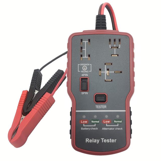 TEMU 12v Led Car Battery & Relay Tester - Quick Diagnostic Tool For Automotive Electrical Problems, Supports 4/ 5 Pin Relays