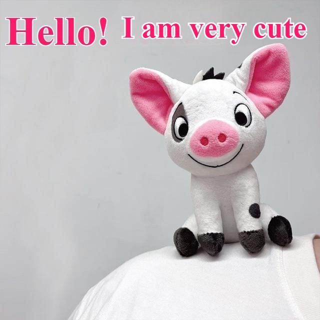 TEMU 1pc The Piglet "" Plush Toy - Cute White & Pink Stuffed Animal With Big Eyes, Soft Polyester Fabric, Perfect Gift For Birthdays, Christmas, Or Holidays, Holiday Gift Item, Design, Quality