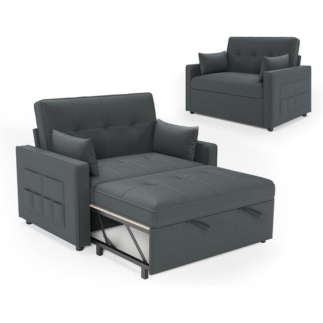 TEMU 3-in-1 Convertible Sofa Bed - A Foldable Futon Couch Featuring A Sleeper Function, A Backrest That Reclines In 5 , And A Storage Pocket, Ideal For Spaces And Apartments.