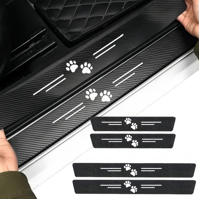 TEMU A Set Of 4 Car Door Edge Protectors Featuring A Non-slip, Durable Striped Design With Adorable Cat . Self-adhesive Strips Are Scratch-resistant, Car Models, Are , And Have A Design