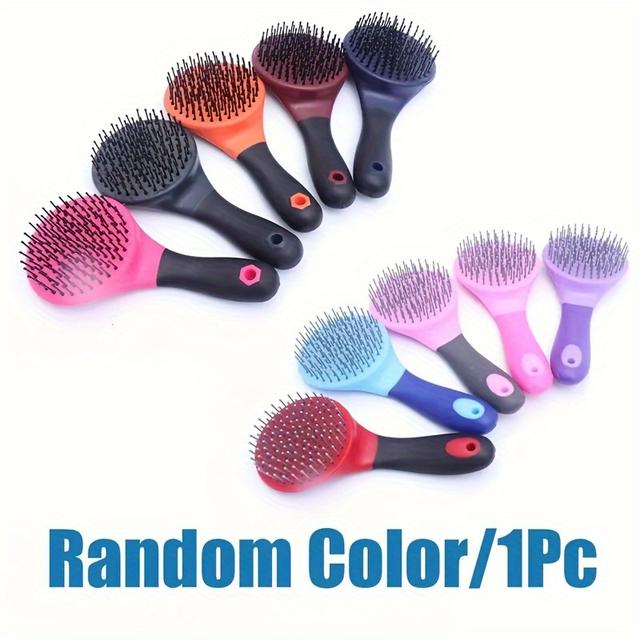 TEMU Podkovový hřeben a ocasní hřeben, 1 balení – odolný materiál PP, dlouhá rukojeť, kartáč na koně, odstraňování prachu, stájové potřeby, veterinární nástroje pro koně