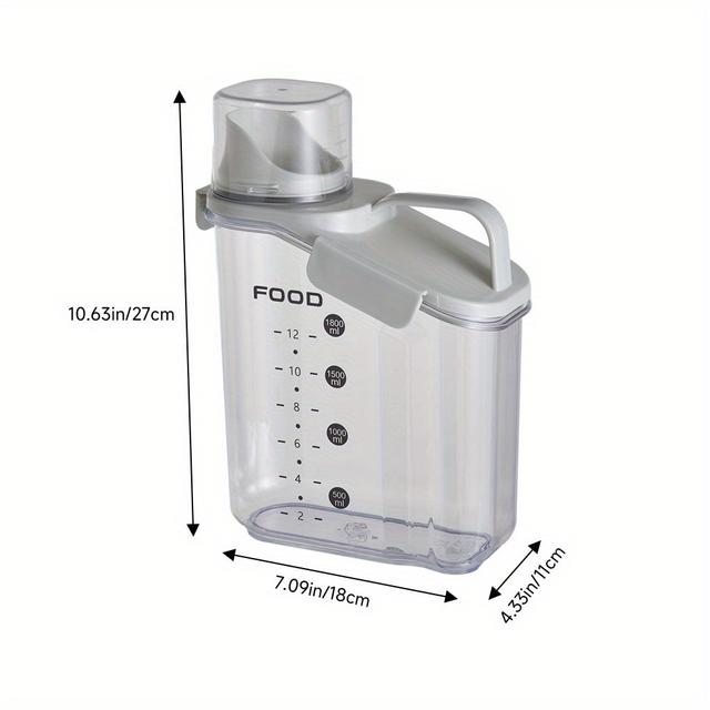 TEMU 2000ml Cereal Storage Containers, Rice Dispenser, Laundry Powder Storage Detergent Container For Kitchen Rice Foodder Storage Container, Washing Powwashing Powder Storage Container