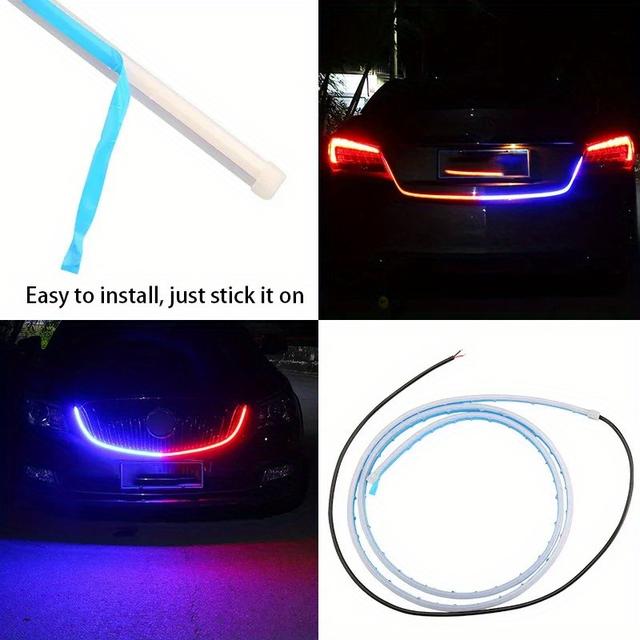 TEMU 1.2-meter Red And Blue Color Contrast, Led Car Trim Light, Suitable For Night Scene Decoration, Safety Reminder And , Without Battery