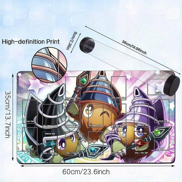 TEMU Juego de tapete y tubo de almacenamiento YGO, compatible con , MTG YGO TCG CCG para juegos de cartas coleccionables, alfombrilla de ratón incluida, regalo creativo