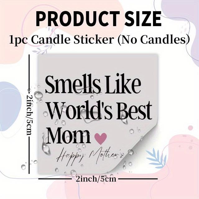 TEMU " Mom" Candle Decal, 1pc, Vinyl Material, Ideal Gift For Parents, , Teachers - Suitable 14+, Mother's Day, Single Use, Pp Material