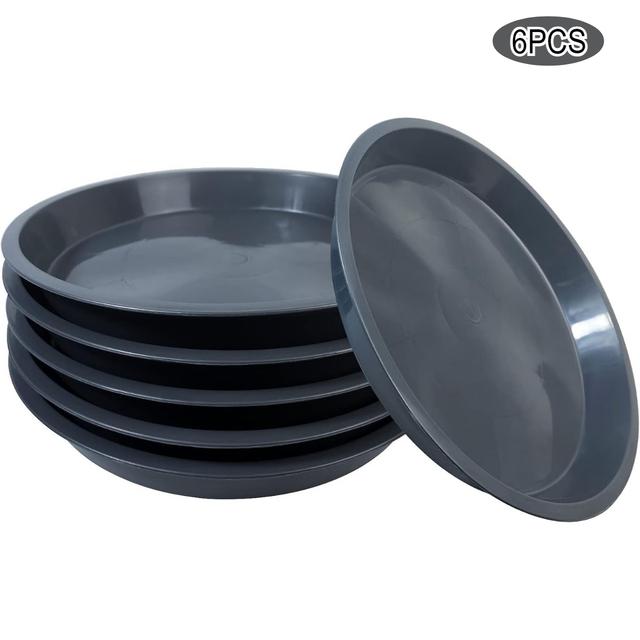 TEMU Set Of 6 Plastic Plant Saucers, 8 Inches In Diameter, Designed To And Long-lasting, Suitable For Indoor And Outdoor Flower Pots