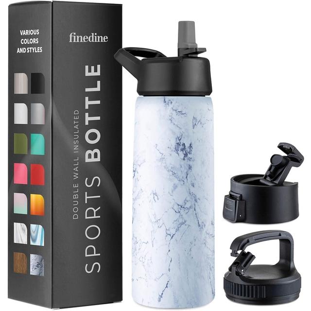 TEMU Triple Insulated Stainless Steel Water Bottle With Straw Lid - Lid - Wide Mouth Cap (750 Ml) Insulated Water Bottles, Keeps Hot And Cold - Great For Hiking & Biking