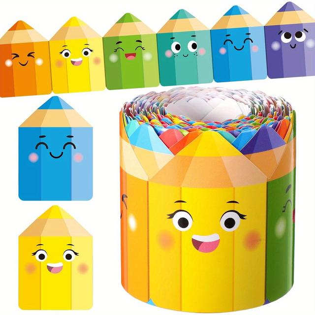 TEMU 32.8ft Vibrant Colored Pencil Bulletin Board Border, Self-adhesive Sticker, Suitable For Multifunctional Self-adhesive Decoration In Classrooms, Offices, And Homes