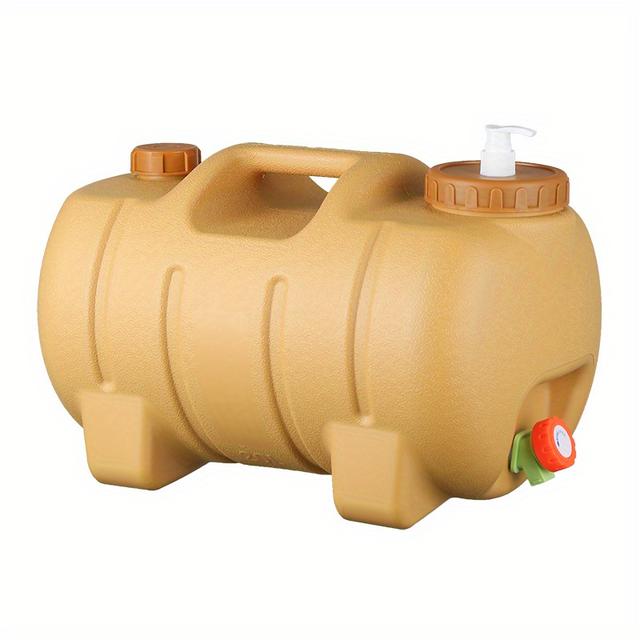 TEMU 20l Portable Water Storage Bucket With Spigot, Pe Material, Direct Fill For Drinking, Outdoor Camping Water Container, Car Carry , Camping Gear