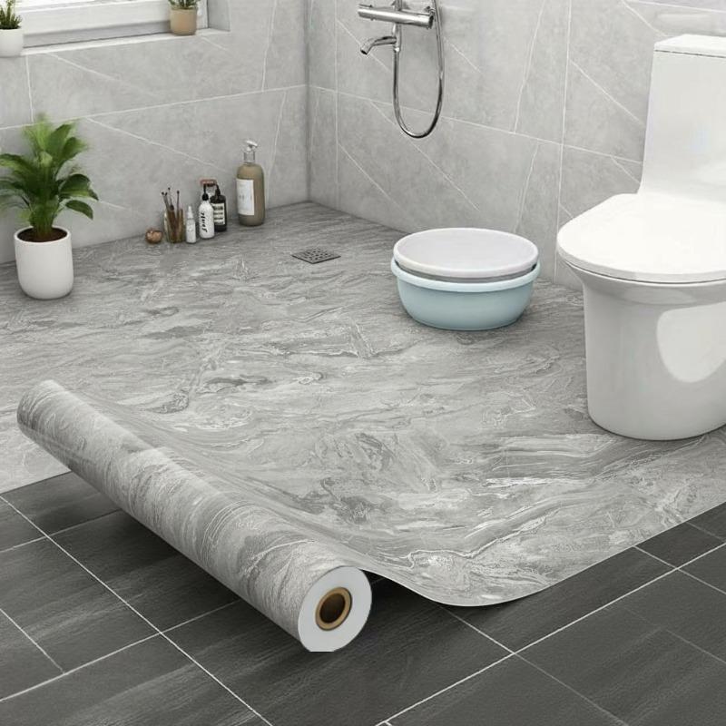 TEMU 60 X 300cm-1 Roll , Peel And Stick Ethylene Base Plate Roll - Modern Marble Design Art Home Renovation Floor Covering, Renovation, Suitable For Toilet, Shower Room Floor Renovation